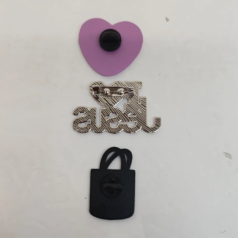 Christian Enamel Pin Set Love Like Jesus Pink Red Purple Heart Pins